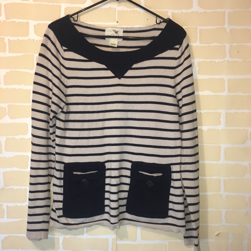 Anthropologie Tabitha nautical sweater size large stripes
